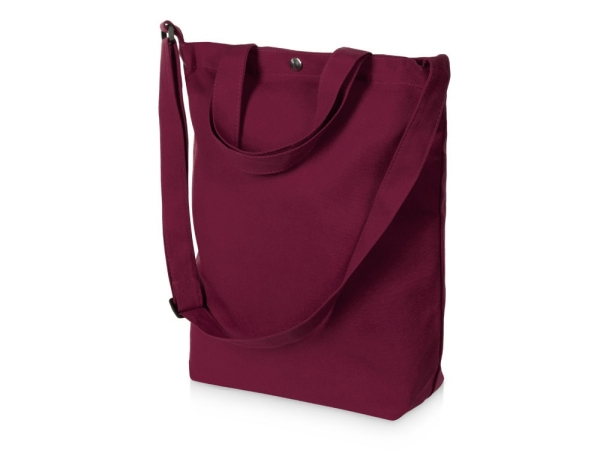 Сумка Helfer из хлопка на кнопке с регулирующейся лямкой, бордовый