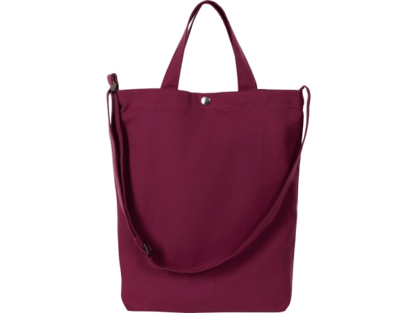 Сумка Helfer из хлопка на кнопке с регулирующейся лямкой, бордовый