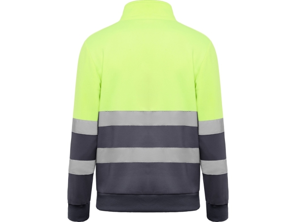 Свитшот ворот на молнии "Spica", свинцовый/неоновый желтый