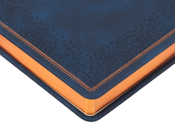 Ежедневник недатированный А5 "Royal", синий с бронзовым срезом