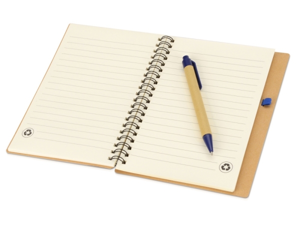 Блокнот "Helly" с ручкой, синий