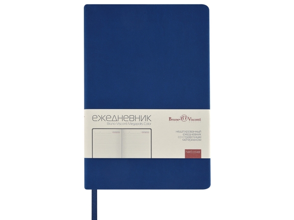 Ежедневник А5 "Megapolis Color New" soft-touch, синий