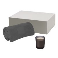 Подарочный набор Enigma, Cella, серый (свеча, плед) Подарочный набор Enigma, Cella, серый (свеча, плед)