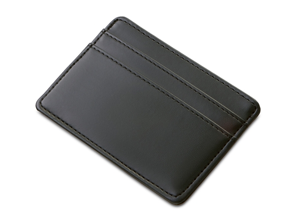 Картхолдер для двух карт и наличных денег с зажимом "Crave", черный