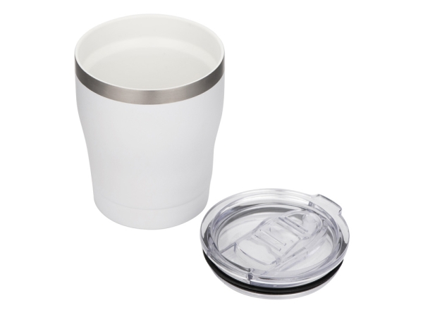 Вакуумная термокружка c керамическим покрытием "Rodos", непротекаемая крышка, 350 мл, белый