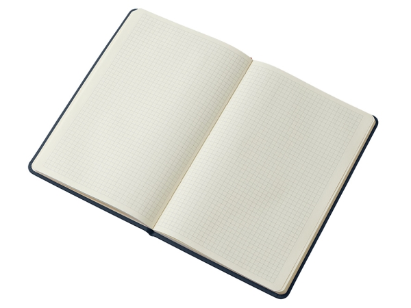 Блокнот в твердой обложке A5 «Виспи» в клетку, темно-синий