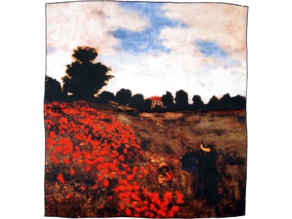 Набор: платок, складной зонт Моне. Поле маков, красный/зеленый