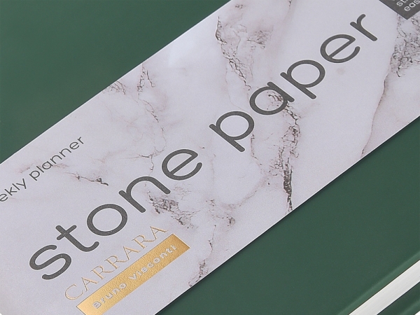 Еженедельник с каменной бумагой А5+ "Carrara", зеленый