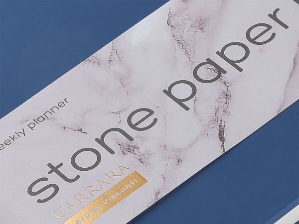 Еженедельник с каменной бумагой А5+ "Carrara", темно-синий