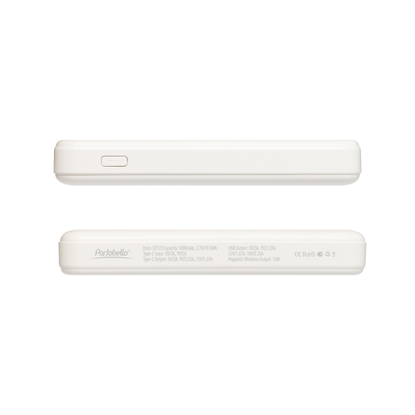 Внешний аккумулятор Largo PD 5000mAh с функцией беспроводной зарядки 15W, белый