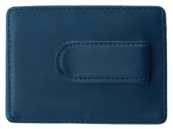 Картхолдер для двух карт и наличных денег с зажимом "Crave", темно-синий