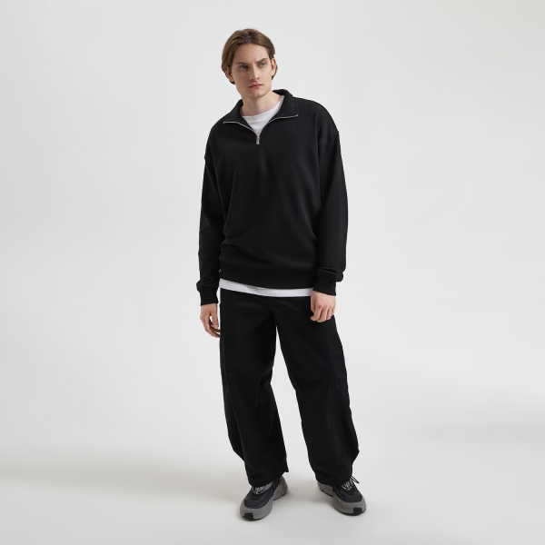 Толстовка на молнии унисекс FLOW, черная, размер XL/2XL