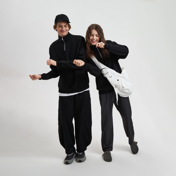 Толстовка на молнии унисекс FLOW, черная, размер XL/2XL