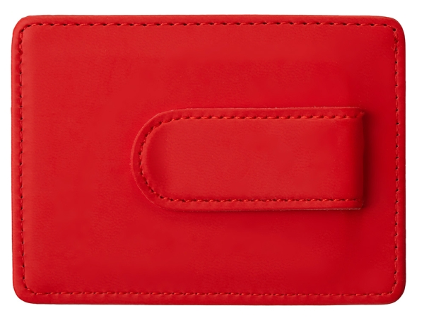 Картхолдер для двух карт и наличных денег с зажимом "Crave", красный