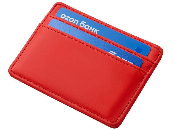 Картхолдер для двух карт и наличных денег с зажимом "Crave", красный
