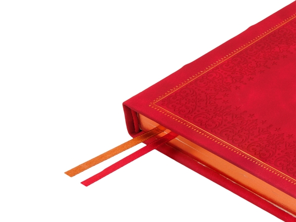 Ежедневник недатированный А5 "Royal", красный с бронзовым срезом