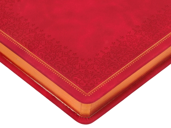 Ежедневник недатированный А5 "Royal", красный с бронзовым срезом