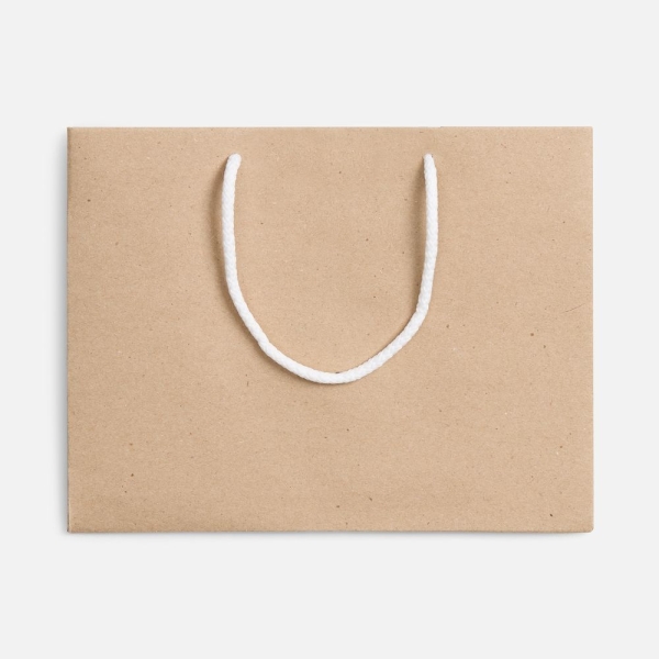 Пакет бумажный Stor, неокрашенный с белыми ручками