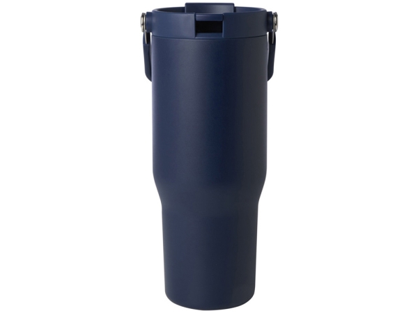 Термостакан Bronx объемом 900 мл из меди и переработанной нержавеющей стали, сертифицированной по стандарту RCS, с вакуумной изоляцией и крышкой с двойной функцией - Темно - синий