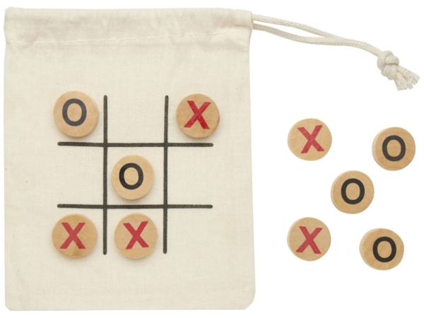 Деревянная игра в крестики-нолики в мешочке "Whorl" - Натуральный