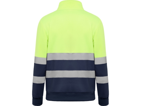 Свитшот ворот на молнии "Spica", нэйви/неоновый желтый