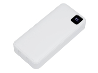 Внешний аккумулятор со встроенными кабелями «Фрэйм Про», быстрая зарядка, 20000мач, белый