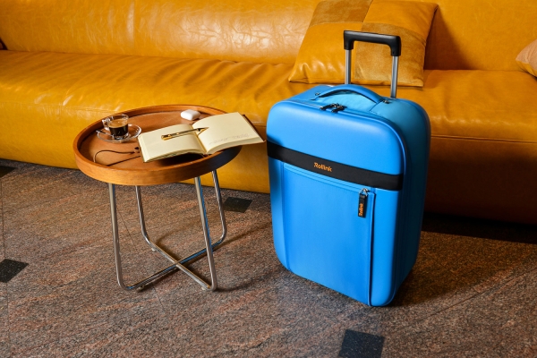 Чемодан складной Rollink Aura 55x40x20 см, 2 колеса, синий