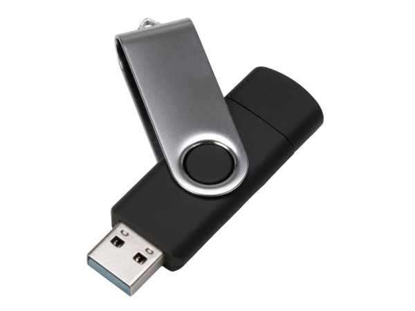 USB3.0/USB Type-C флешка на 32 Гб «Квебек C», черный