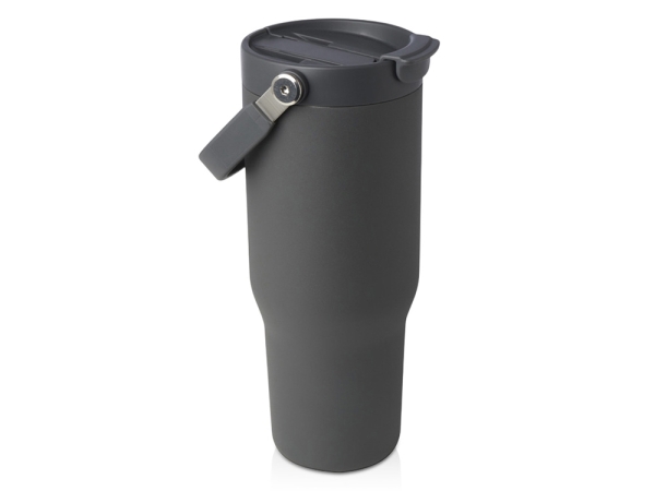 Термостакан Bronx объемом 900 мл из меди и переработанной нержавеющей стали, сертифицированной по стандарту RCS, с вакуумной изоляцией и крышкой с двойной функцией - Серый