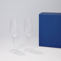 Подарочный набор 2 бокала для шампанского Blanche в синей коробке Подарочный набор 2 бокала для шампанского Blanche в синей коробке