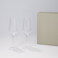 Подарочный набор 2 бокала для шампанского Blanche в серой коробке Подарочный набор 2 бокала для шампанского Blanche в серой коробке