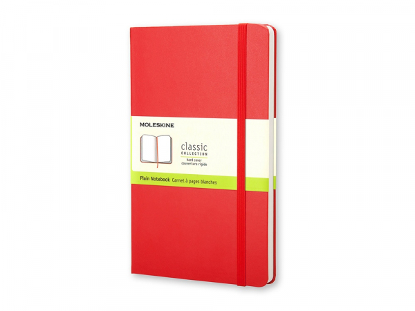Записная книжка Moleskine Classic (нелинованный) в твердой обложке, Large (13х21см), красный