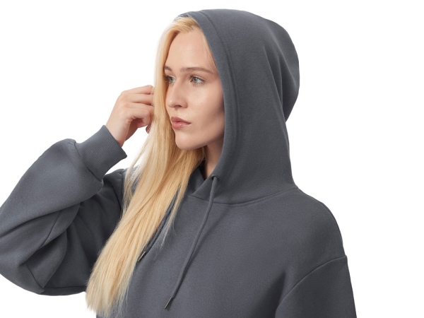 Толстовка с капюшоном оверсайз «Lisbon» унисекс, темно-серый