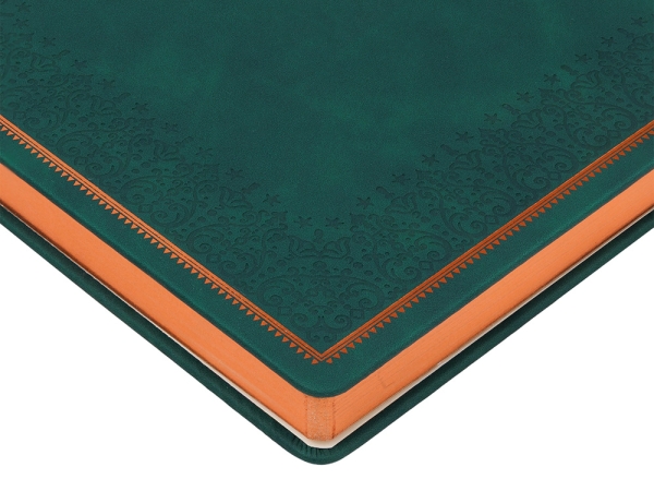 Ежедневник недатированный А4 "Royal", зеленый с бронзовым срезом