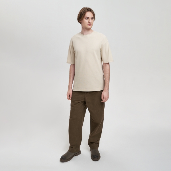 Футболка унисекс премиум AURA, 100% хлопок 200гр. бежевый, размер M/L