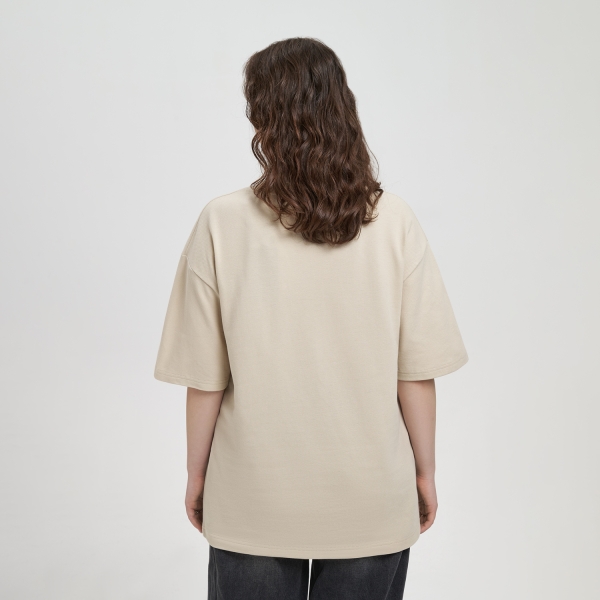 Футболка унисекс премиум AURA, 100% хлопок 200гр. бежевый, размер M/L