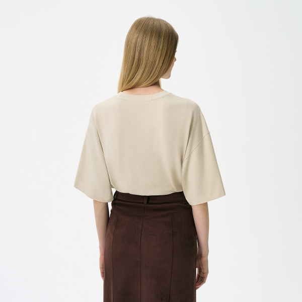 Футболка унисекс премиум Аура (Aura), 100% хлопок 200гр. бежевый, размер M/L