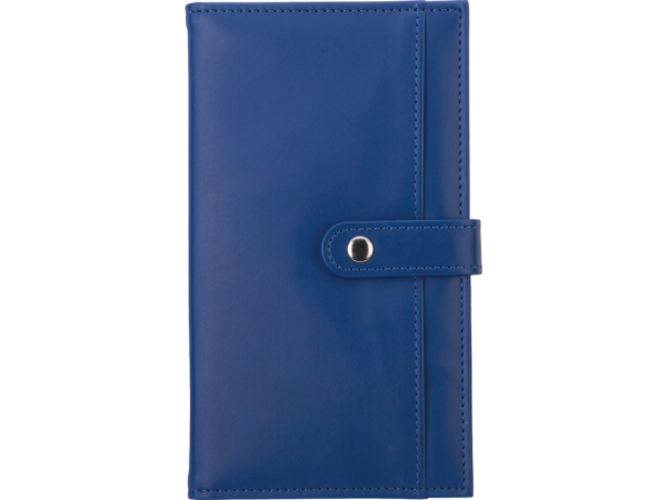 Блокнот-кошелек с сменным блоком А6 "Wall Street", 64 листа, синий
