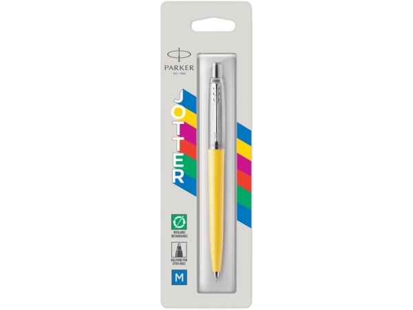 Шариковая ручка Parker Jotter ORIGINALS YELLOW CT, стержень: M blue ЭКО-УПАКОВКА