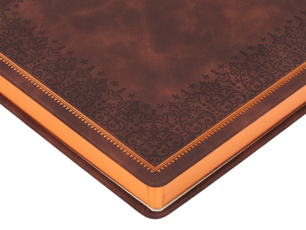 Ежедневник недатированный А4 "Royal", коричневый с бронзовым срезом