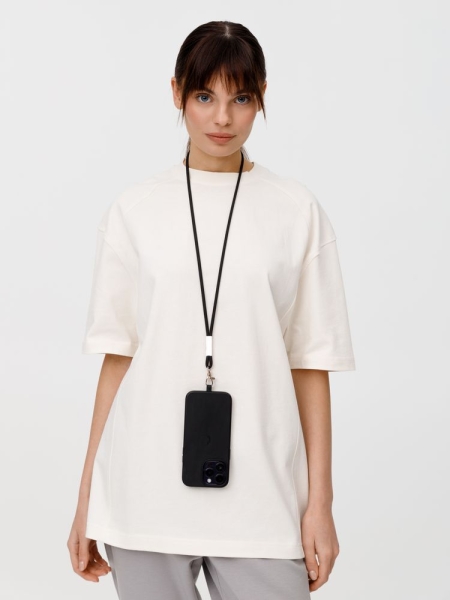 Шнурок для бейджа Tube Metal, черный