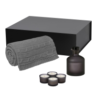 Подарочный набор Sento, Fado, серый (свеча, диффузор, плед) Подарочный набор Sento, Fado, серый (свеча, диффузор, плед)