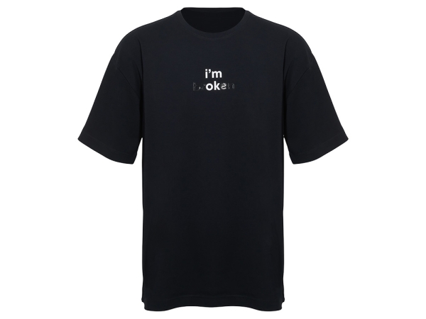 Футболка оверсайз «Vienna» унисекс , черный с нанесением Трафарет Скульптура 2 цвета