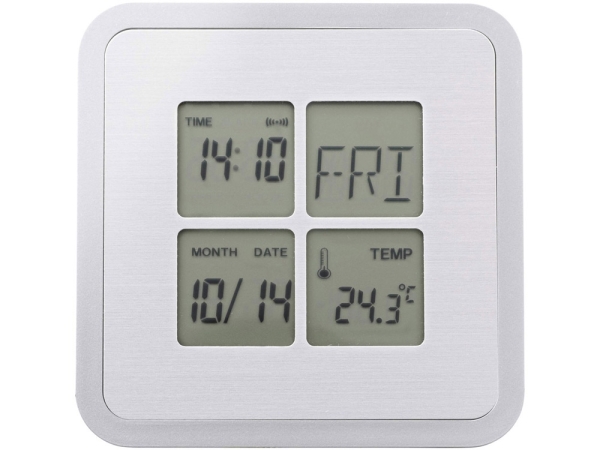 Погодная станция-часы, будильник, календарь Livorno, серебристый