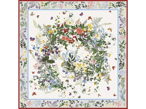 Набор: платок «Русский полевой букет» и свеча «Цветы и травы»