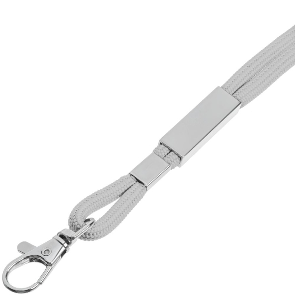 Шнурок для бейджа Tube Metal, серый