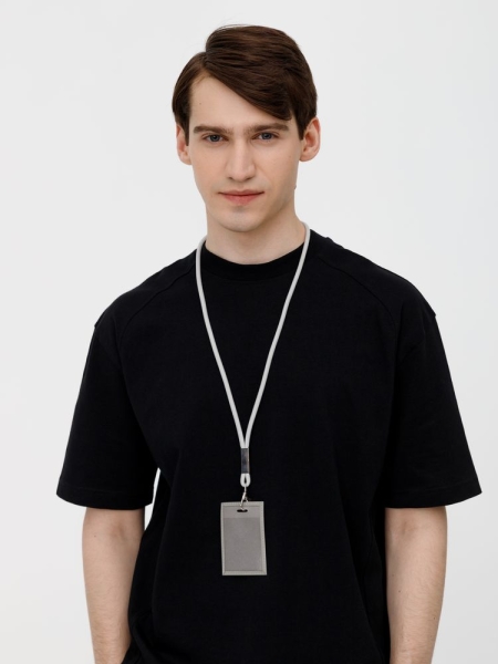 Шнурок для бейджа Tube Metal, серый