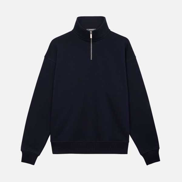 Толстовка на молнии унисекс FLOW, темно-синяя, размер 3XL/4XL