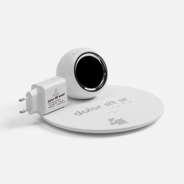 Станция беспроводной зарядки с часами и подсветкой GlobeBee, белая