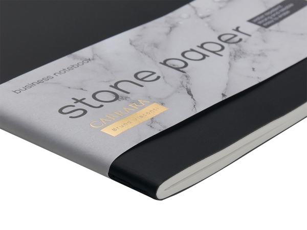 Тетрадь с каменной бумагой А5 "Carrara" 40 л., линейка, черный